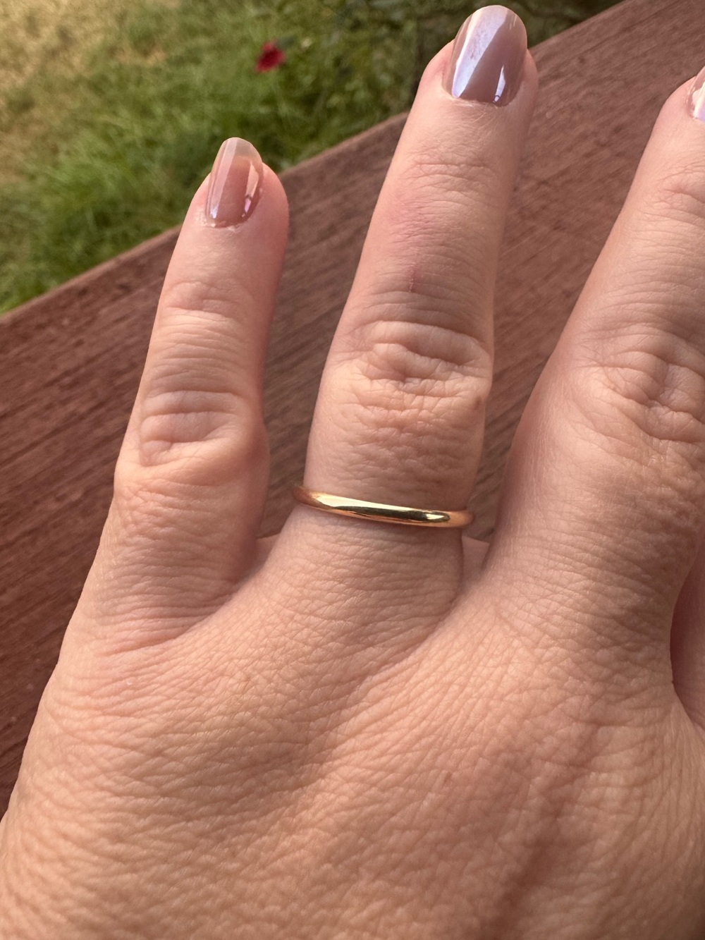 Thin 14K gold band- size 9